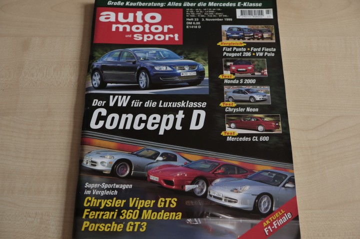 Deckblatt Auto Motor und Sport (23/1999)